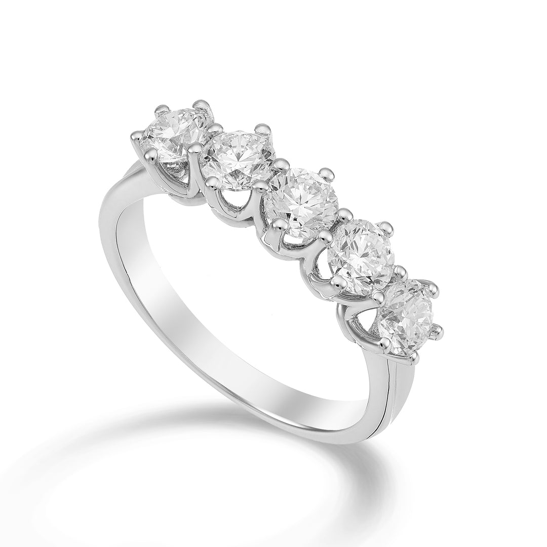 Golay linear riviera ring 5 stones total ct. 1.20 AR5L046DI120-23160110036