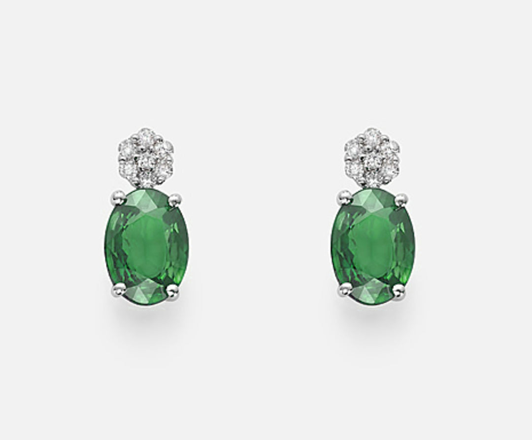 Nihama tai 18k soikea smaragdi 7x5 ct. 1,20 halkaisija. ct. 0,08 NO5014O4BE