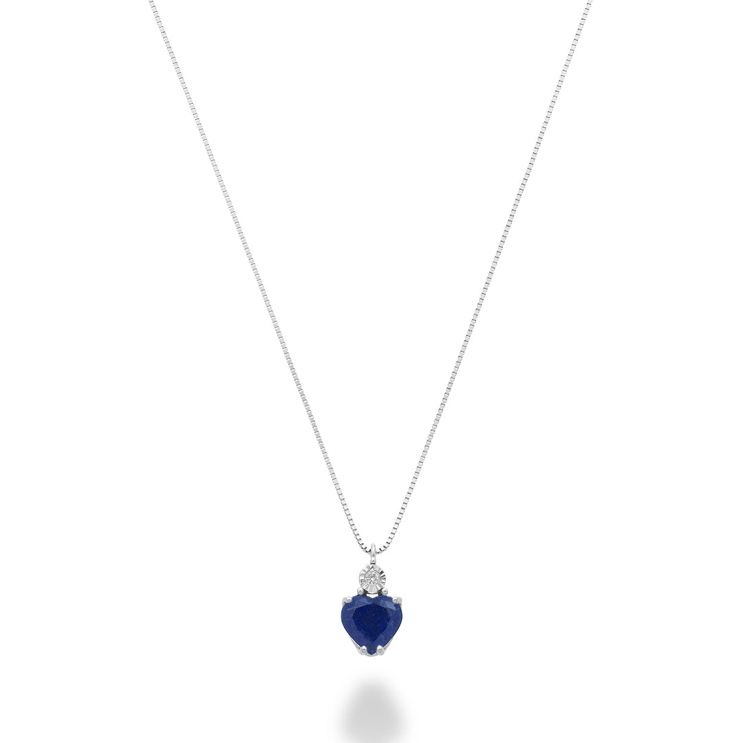 Mikiko cl 18k safir n. 5x5 hjärta med diamant MD5195O4ZFN043