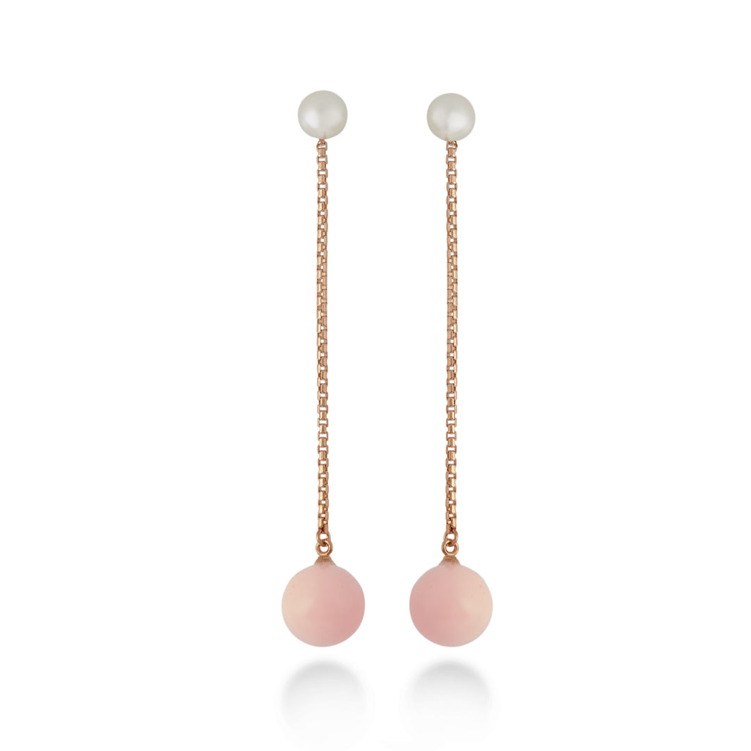 Mikiko ou ag925 fw bot 7,5/8 aggloméré corail rose 10mm MO7635A3CORALLO