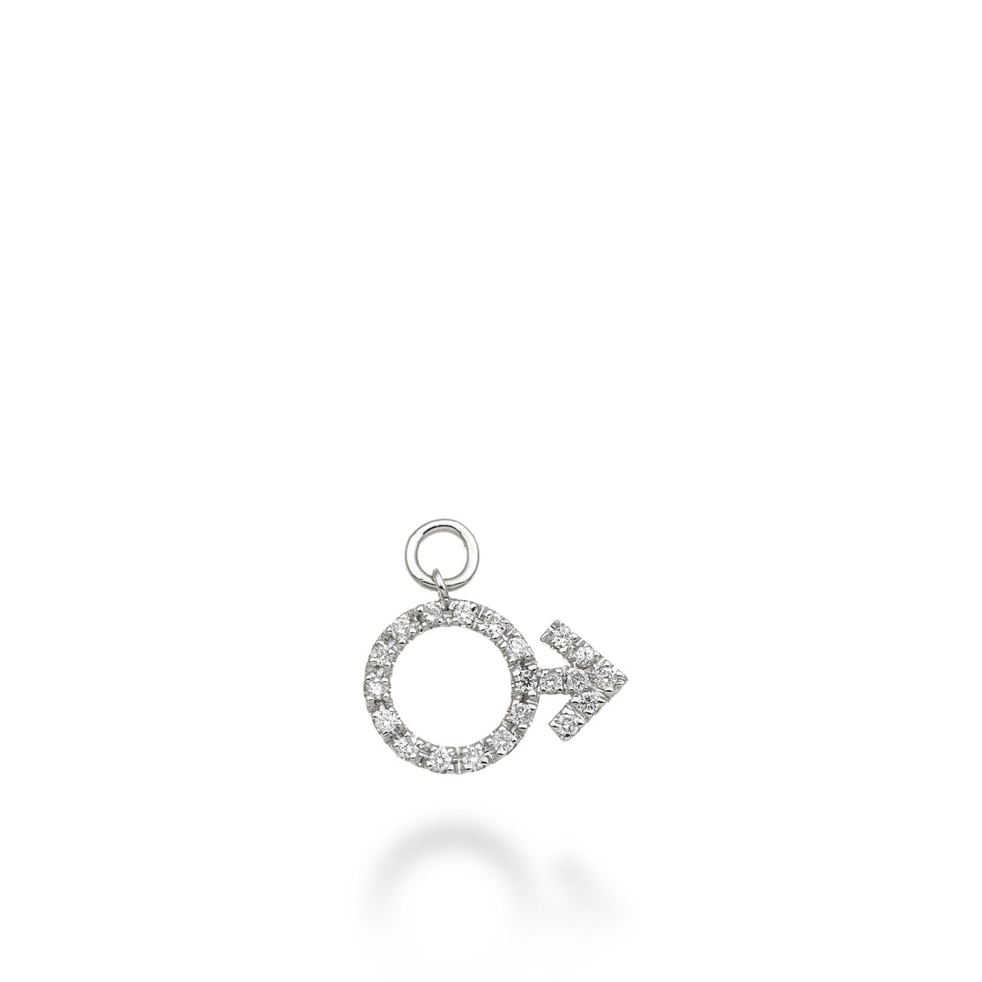 World Diamond Group charm simbolo uomo 18k ct.0,16 g vs oro bianco GCH216DIO4