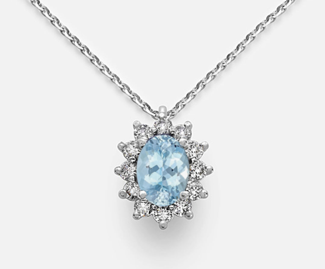 Nihama cl 18k oval akvamarin 7x5 ct.0,50 diam. 0,30 ct ND5048O4AM