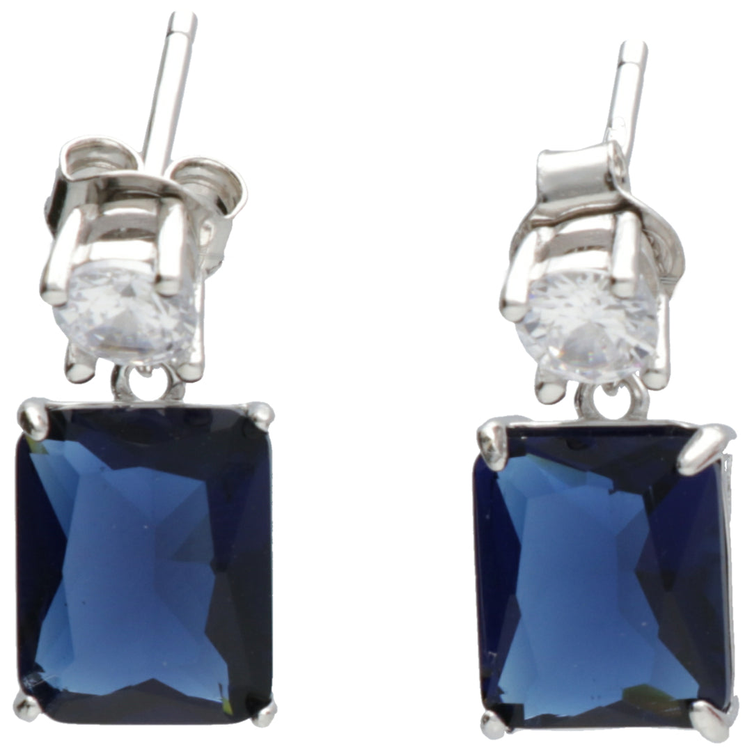 Nihama nebo ag925 drahokam Swarovski bílá a modrá NO7623A4BLU0000