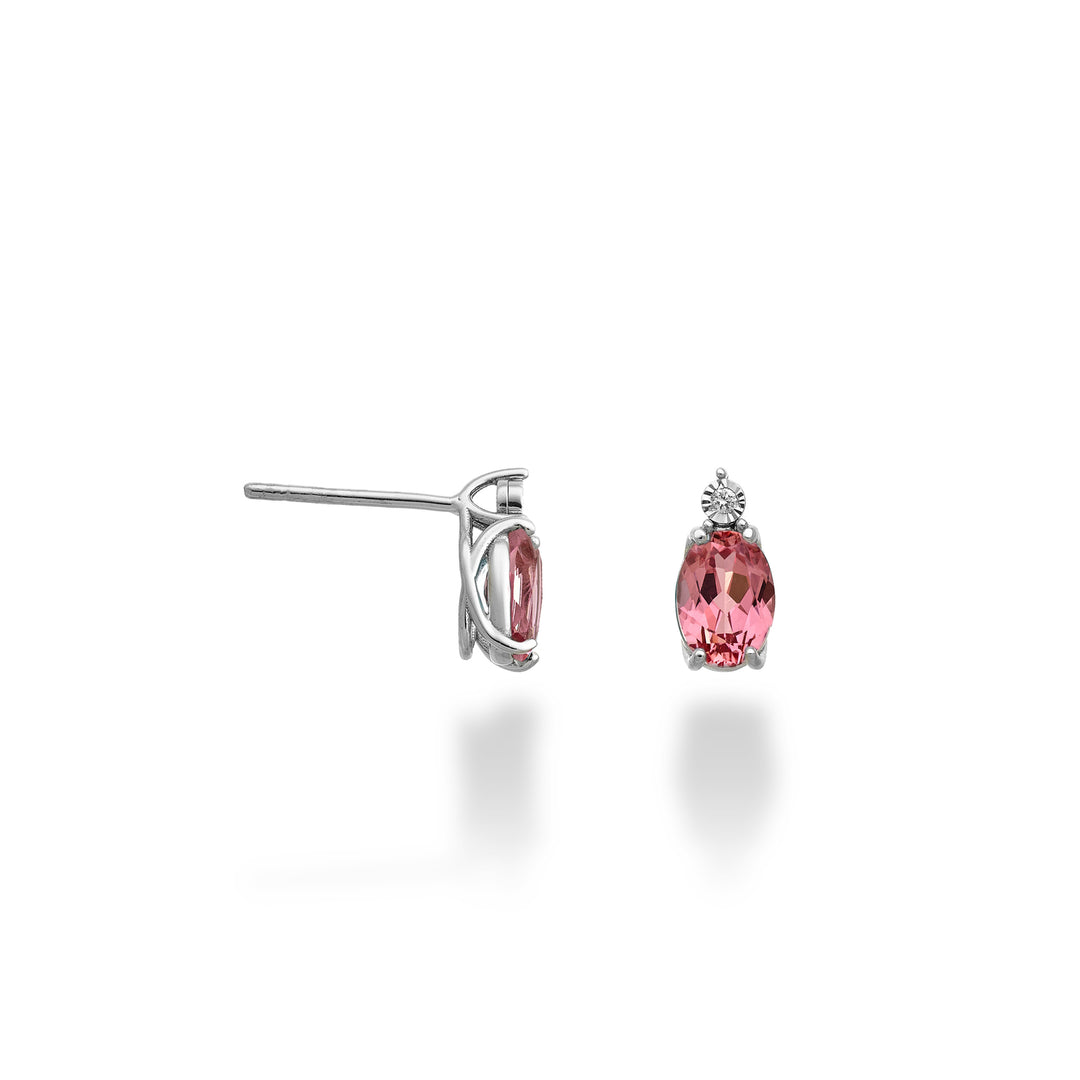 Nihama ou safira rosa oval 18k 7x5 com diamante NO5176O4ZFRP