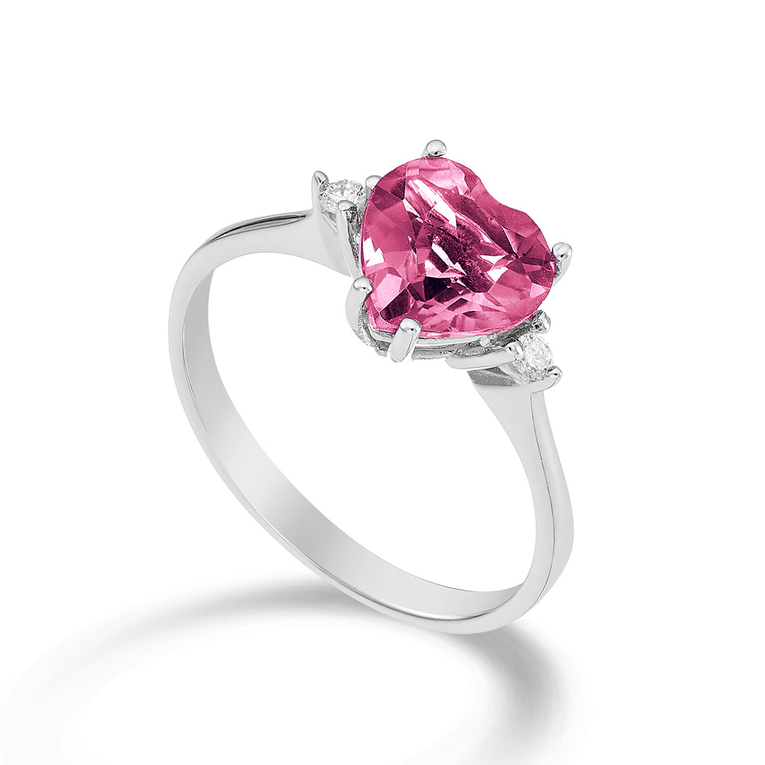 Mikiko egy 18k rózsaszín topáz szív 8x8 ct.2,10 átm. ct.0,05 MACL198DITPPK88O4