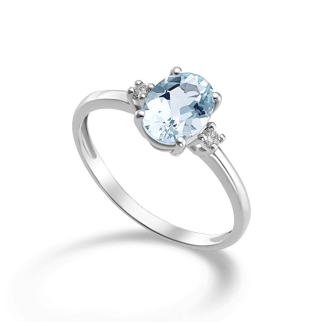 Nihama un acvamarin oval 9k 7x5 ct.0,50 diam. 0,03 ct NA5073R4AM