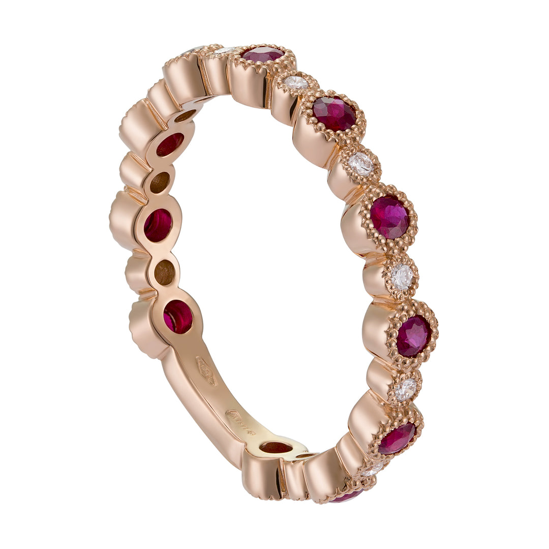 A World Diamond Group kerek gyémánt és rubin gyűrű AET026BRUDI2-22194110015