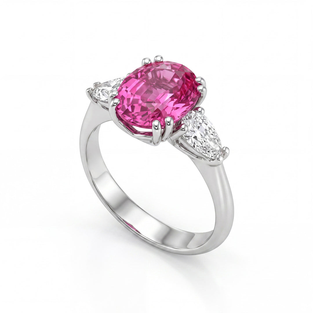 Golay ring z.rosa oval 10x8 och diamantdroppar 0.30ct ACLC425DIZP108-24067110187