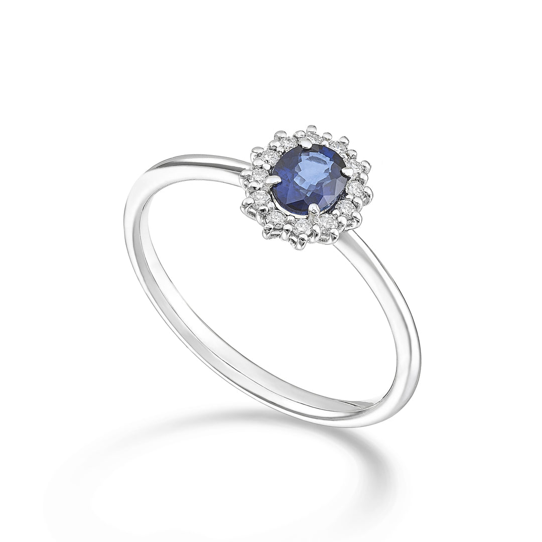 Nihama 一颗 18K 蓝宝石，天然。椭圆形 5x4 ct.0.40 直径0.10 克拉 NA5167O4ZFN