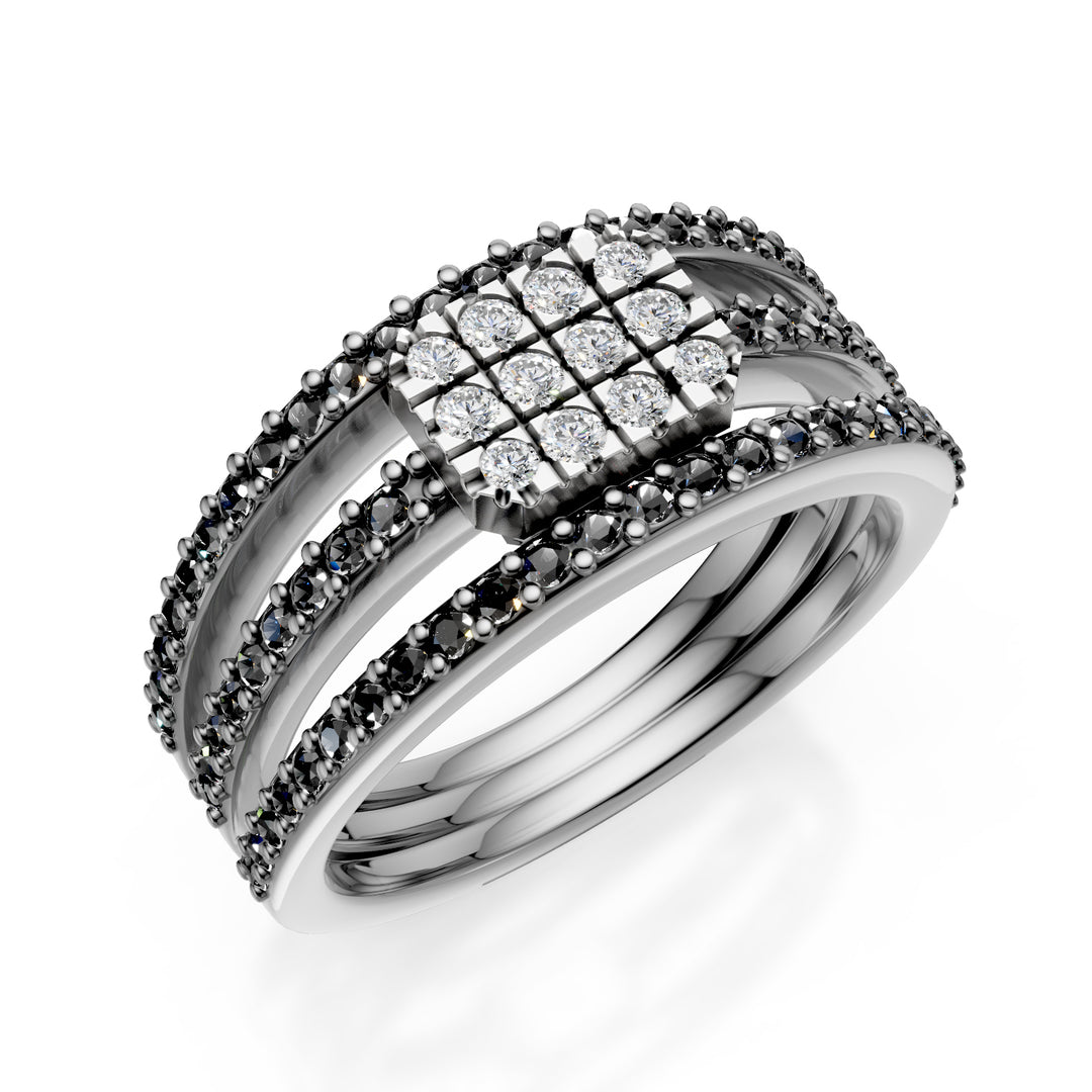 Golay anello tre file pave&