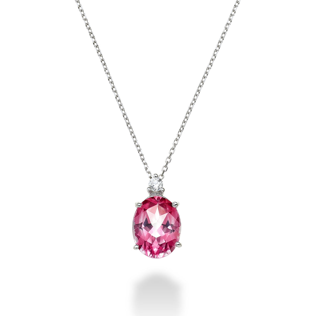 Mikiko cl 18k owalny różowy topaz 7x9 ct.2,10 śr. ct.0,04 MD5110O4TPPK