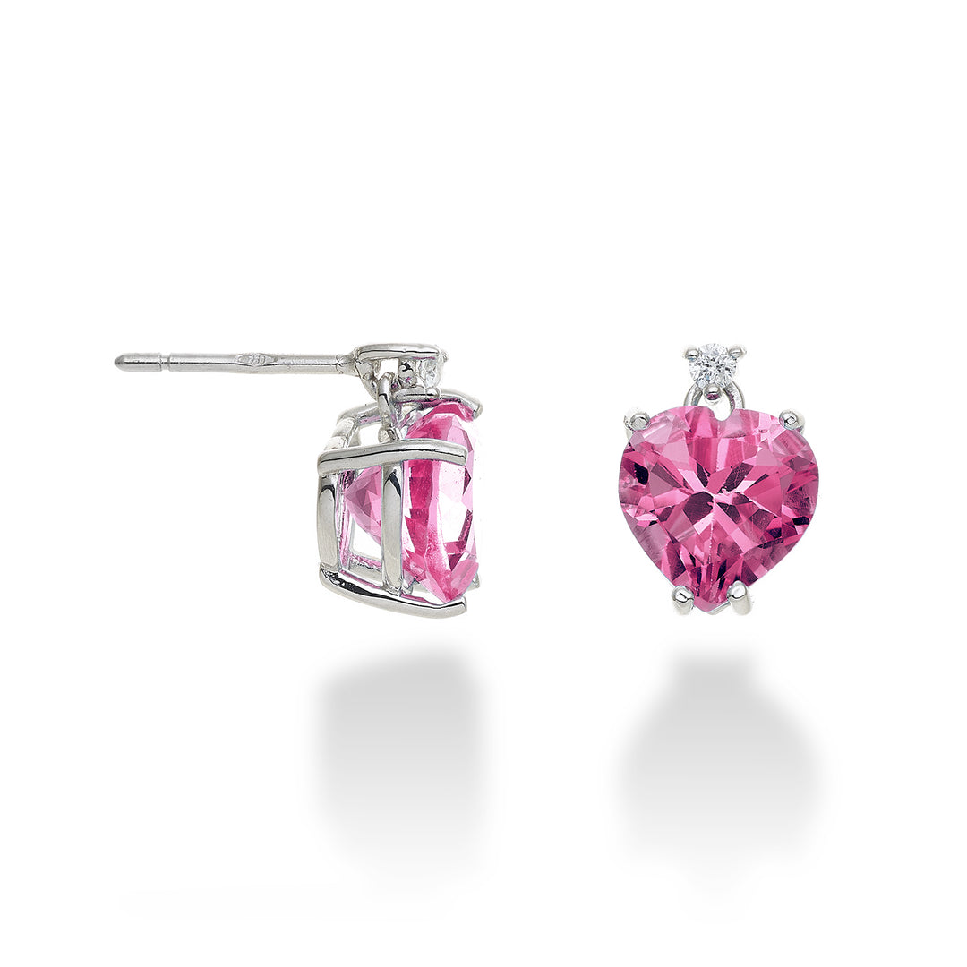 Mikiko eller 18k pink topas hjerte 8x8 ct.4,20 diam. ct.0.05 MOCL198DITPPK88O4