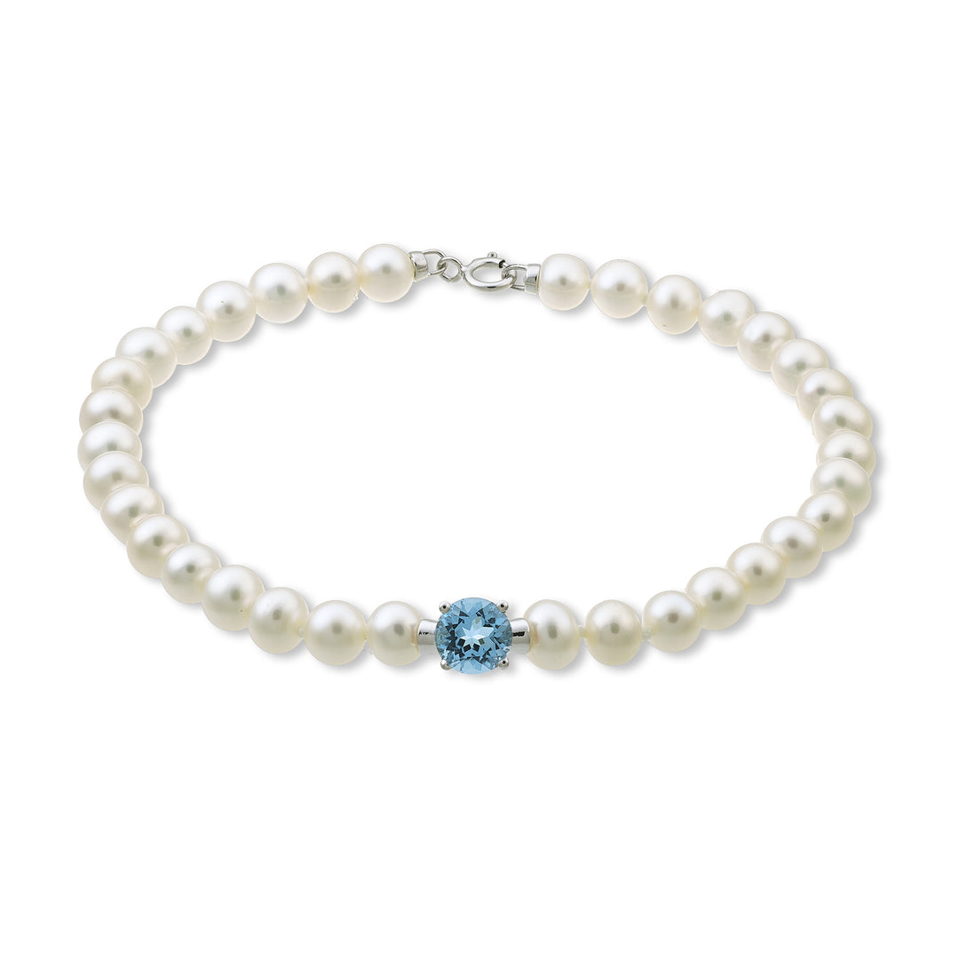 Nihama br 18k fw 5-5,5 στρογγυλό μπλε ελβετικό τοπάζι 6 ct.0,99 ελατήριο NB1018O4TPSW50