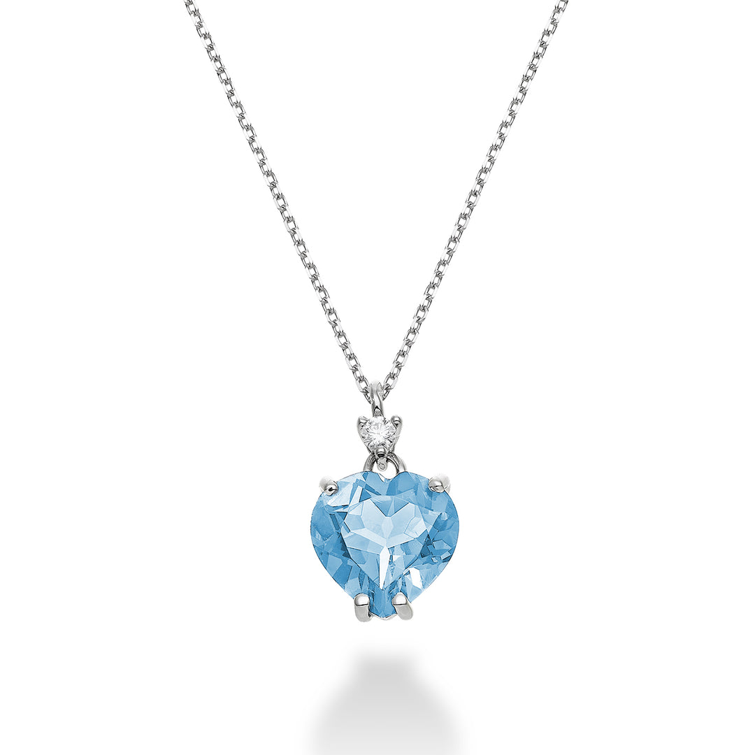 Nihama cl 18k mavi topaz kalp 8x8 ct.2,30 çap. ct.0,025 NPCL198DITPAZ88O4
