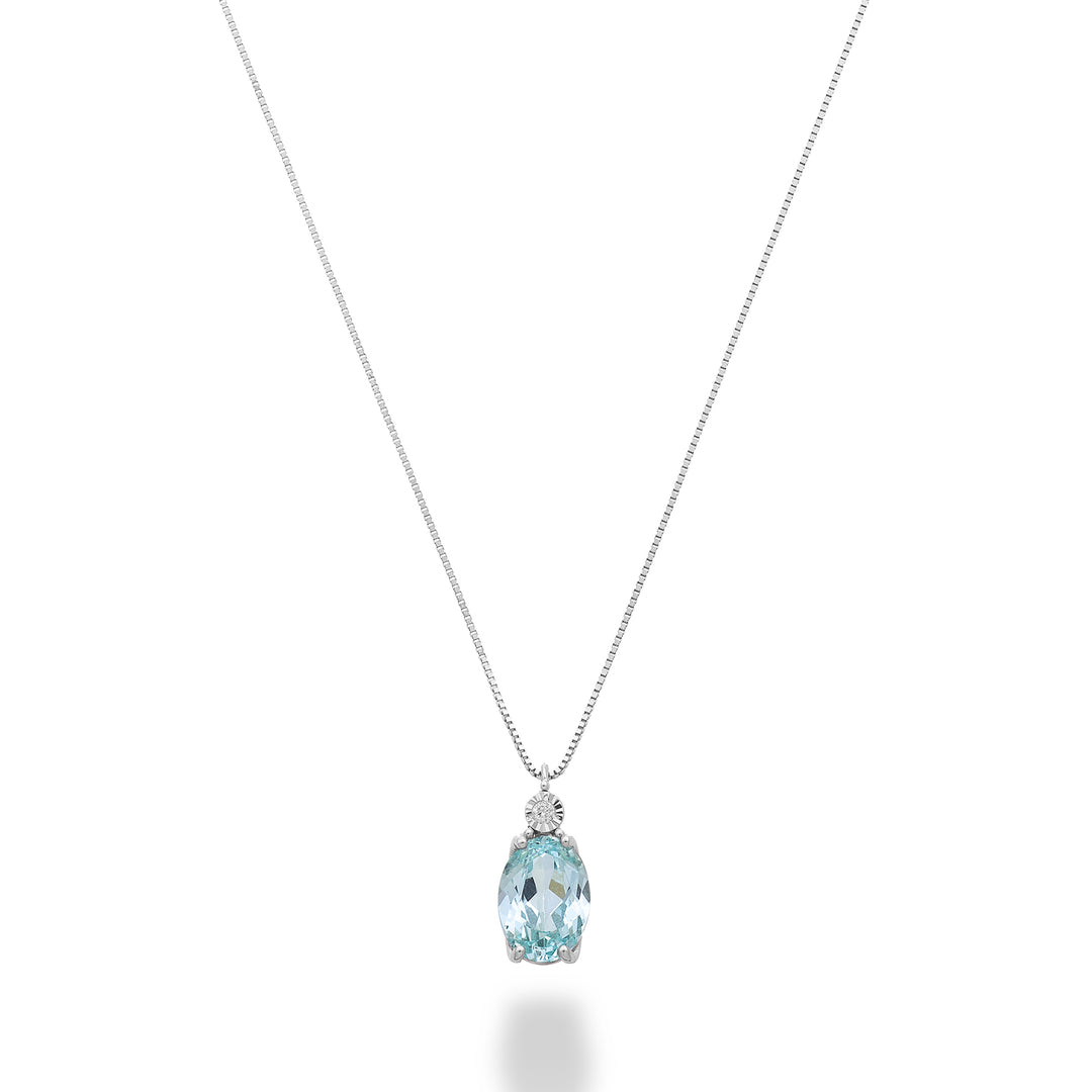 Nihama cl 18k oválný paraiba turmalín 7x5 s diamantem ND5186O4PAR