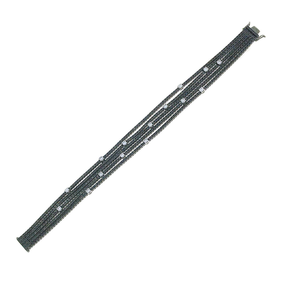 Golay square tennis bracelet 5 rows black diam set 2.5 d BRDMBC86-21026110027