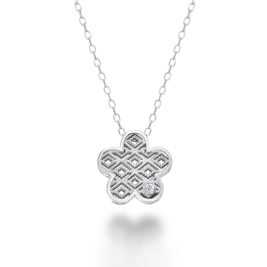 Nihama cl 18k aur alb floare diam. ct.0,01 NDFIOREO4