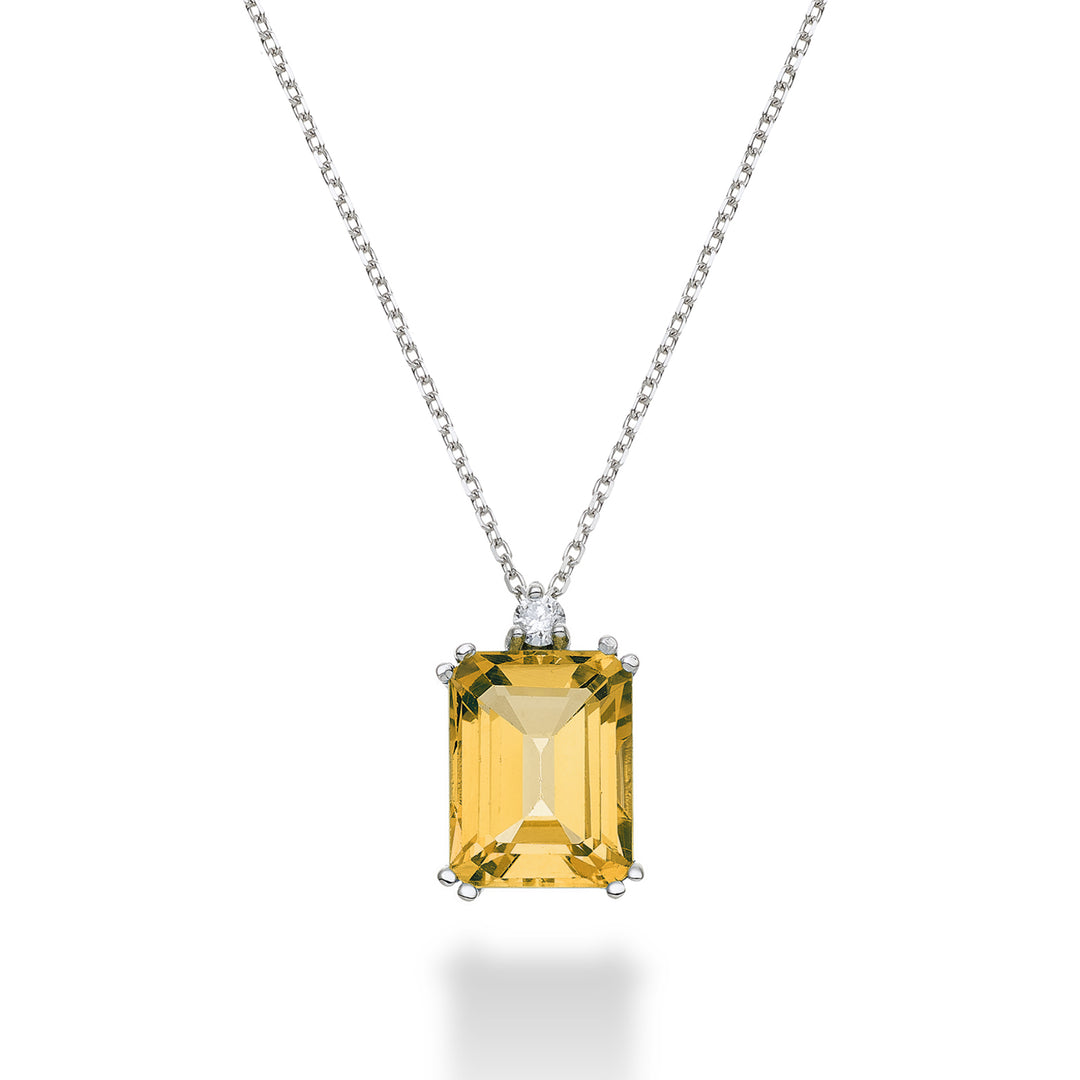 Nihama cl 18k ottekantet citrin 7x9 ct.2,00 diam. ct.0,04 NPCL090DICITR4O4