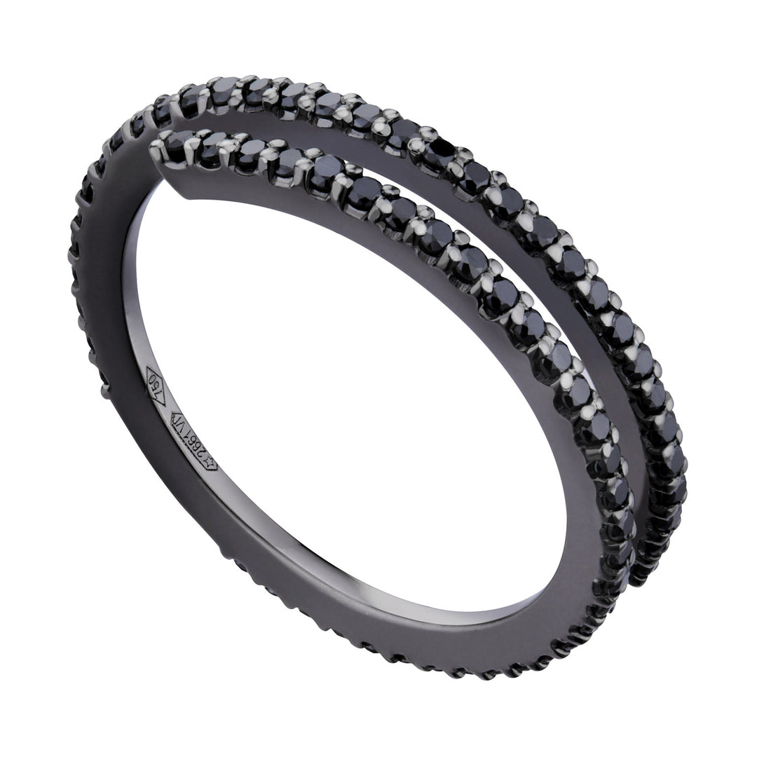 Mikiko an 18k girodito 2 row diam black ct. 0,54 MAET070BK1O8