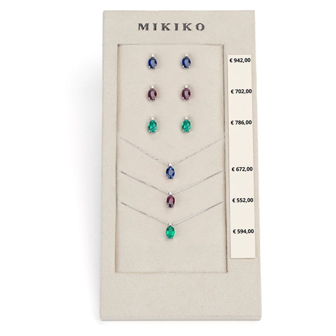 Mikiko pacchetto cl 5035 + or 5024 9kt ovale 7x5 zaffiro, rubino e smeraldo tr. M.LIGHTBOX.10-T9K