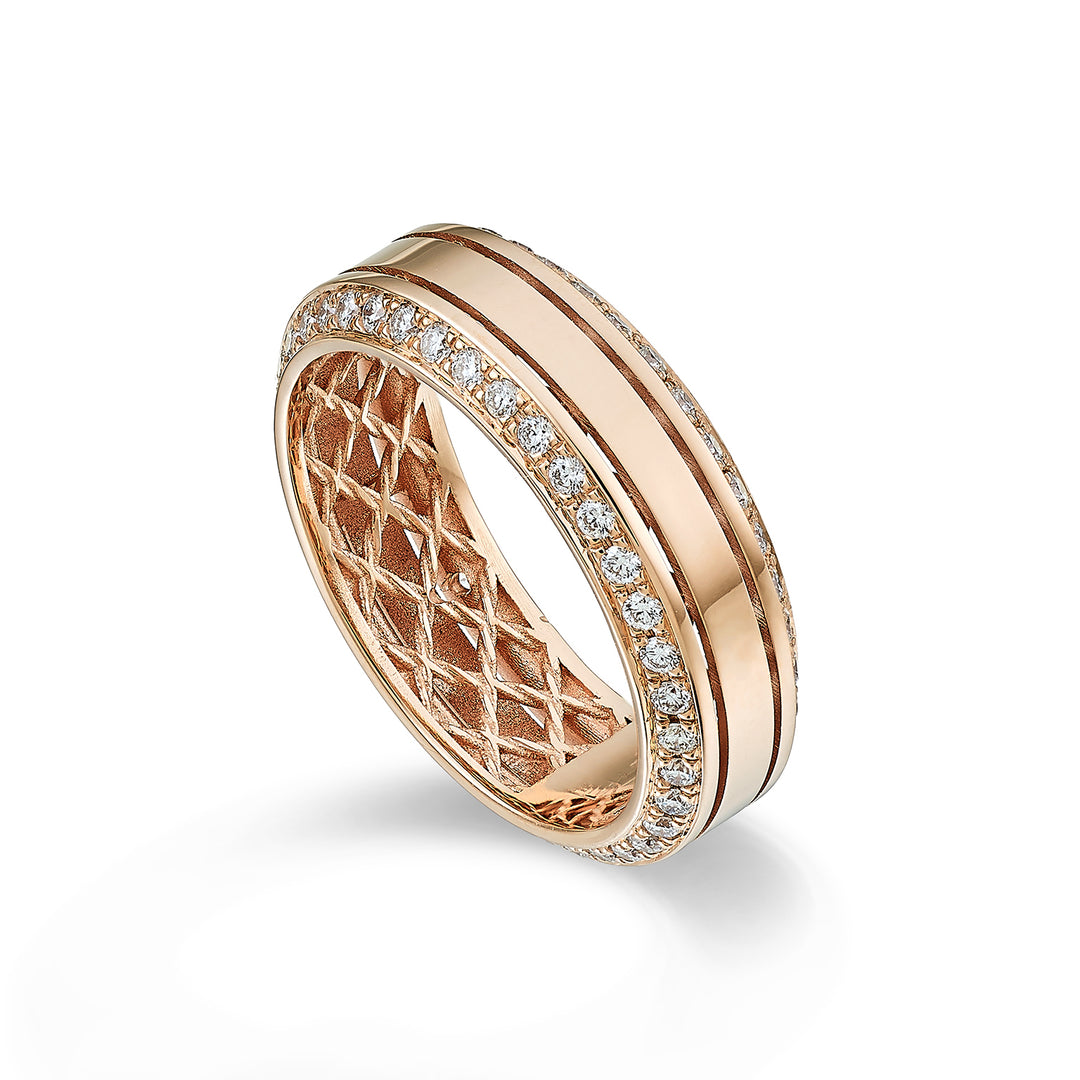 Bague ronde cube lumineux Golay avec diamants 6mm ACUBET001DI-23111110013