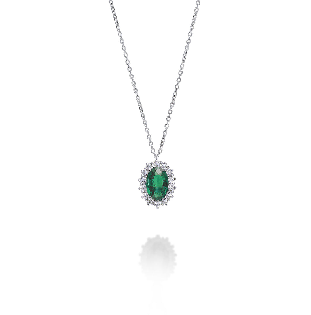Mikiko cl 18k oval smaragd 6x4 ct.0,30 diam. ct.0.13 MD5086O4BE