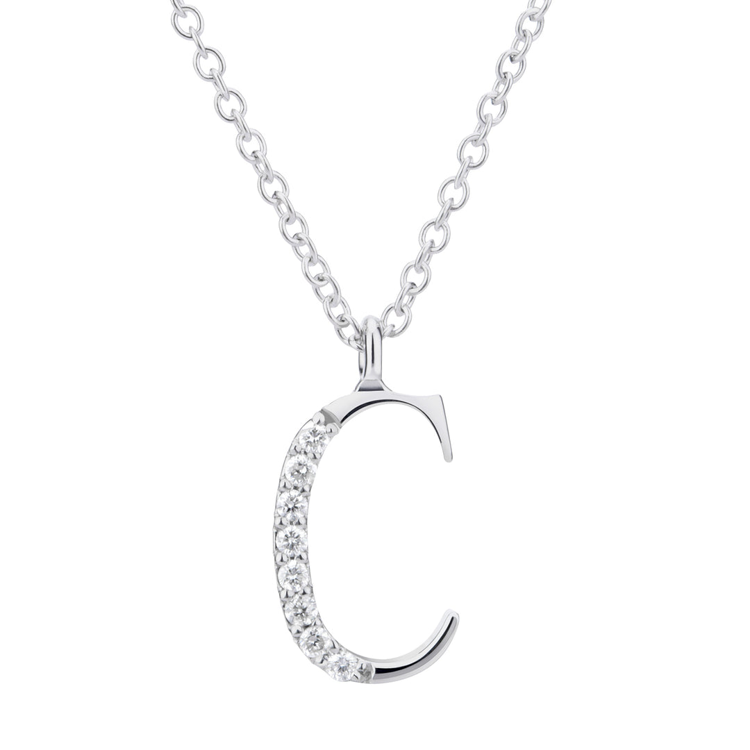 غولاي cl 18k حرف c كبير، قيراط 0,04 ذهب أبيض GDGFCO4