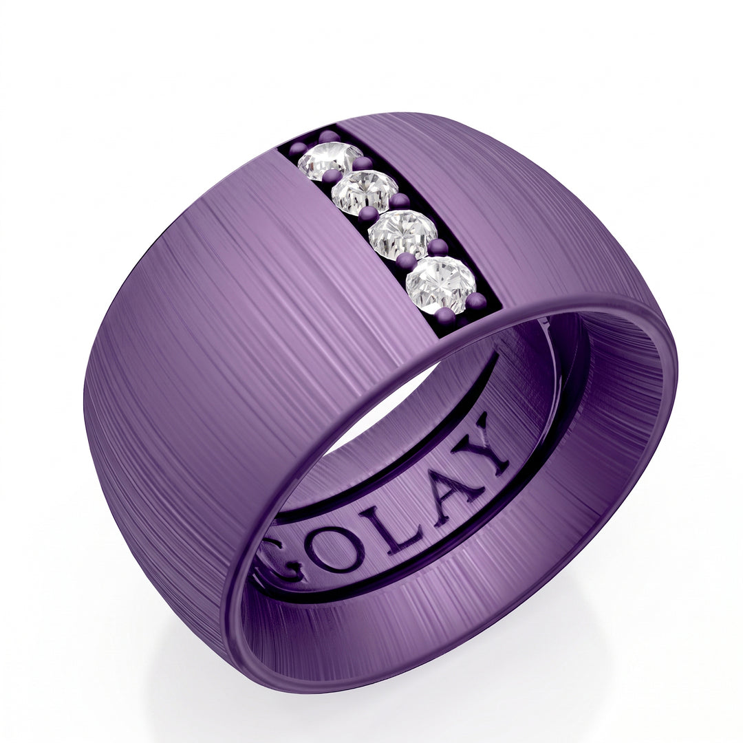 Golay paarse titanium stoffen textuurbandring, maat 15, met interne veer voor reductie GAN028DIVITX-15