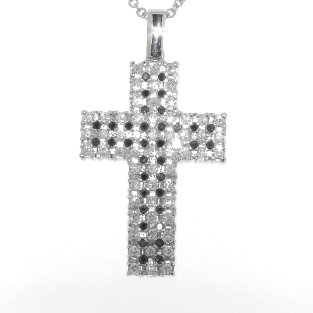 Golay cross black and white diamonds rhodium black GGE005BN-10123000052