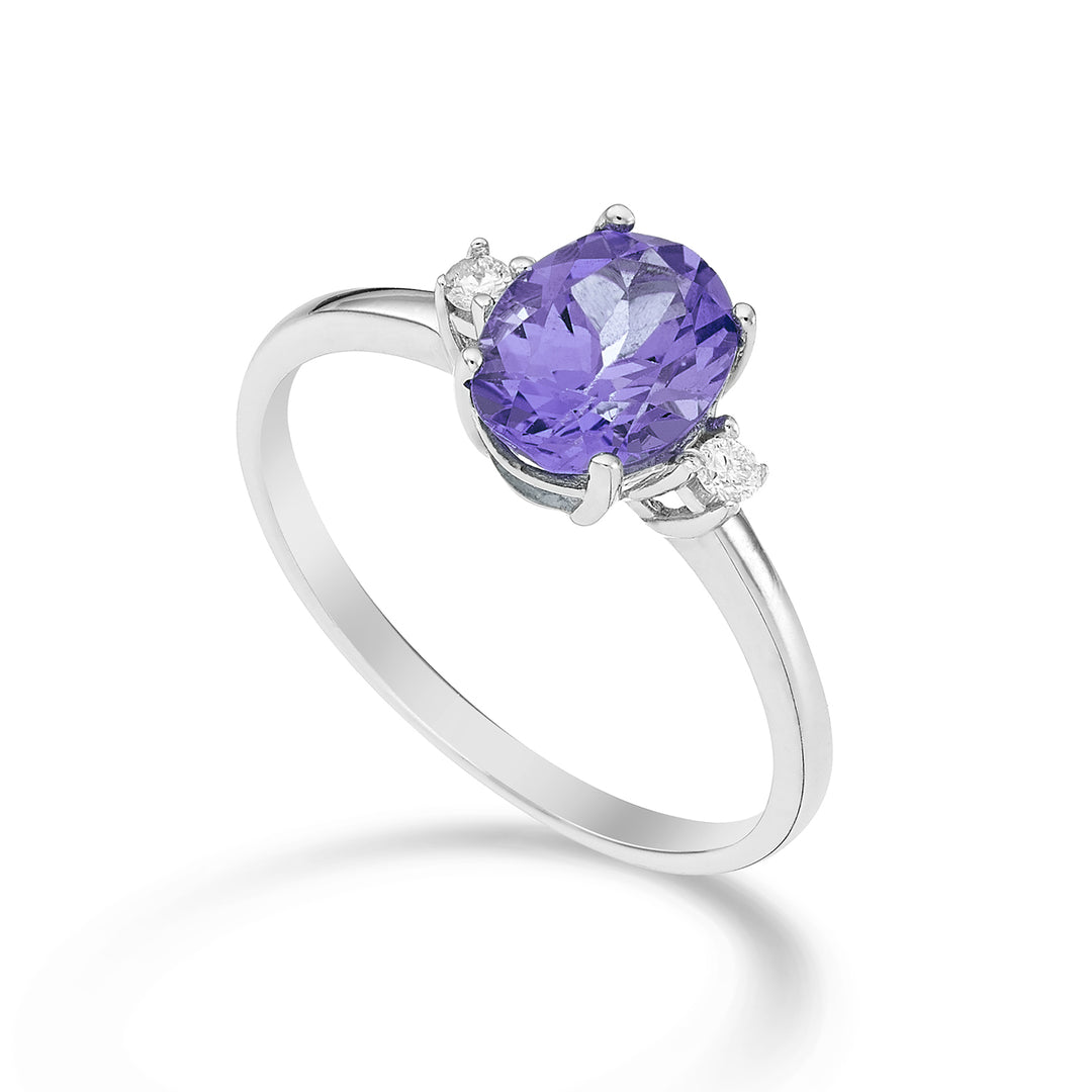 Nihama an 18k ametista ovale 8x6 ct.1,10 diam. ct.0,05 NA5074O4AMET