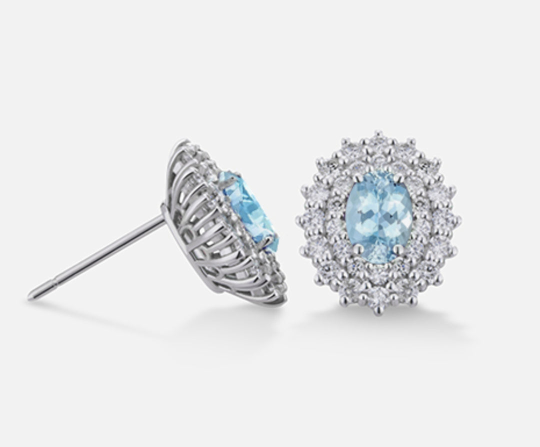 Mikiko ou água-marinha oval 18k 6x4 ct.0,60 dia ct.0,74 MO5039O4AM