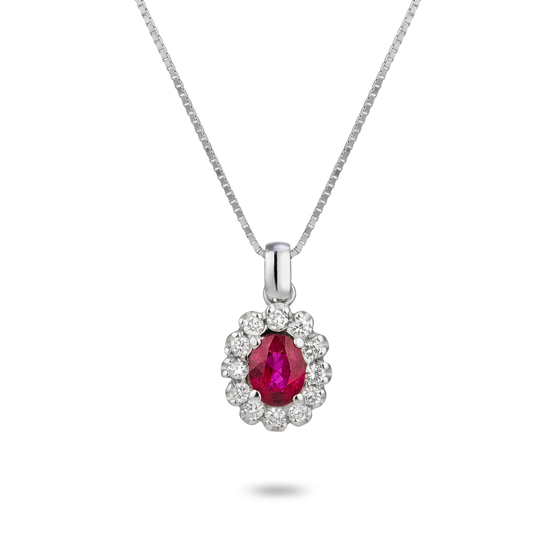 Pendentif rubis ovale Golay 4x5 et diamants PCL021WDIRU9-19064110003