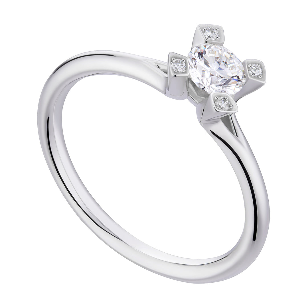 World Diamond Group anello fm griffe incas. g. liscio ct. 0,33-0,42 ASLFM006DI4-19015110034