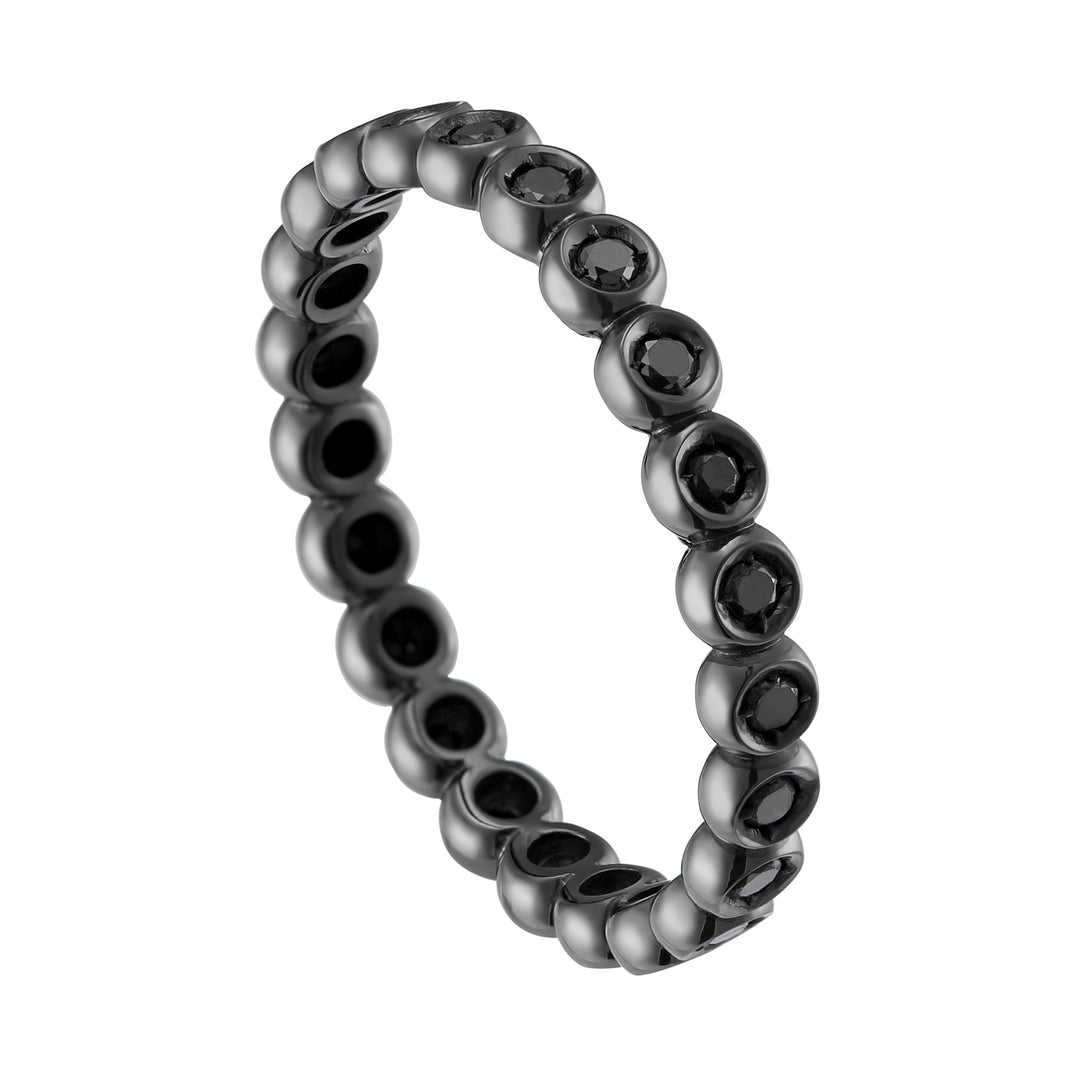 Golay lineær ring med svarte diamanter AET020BK1-25183110058