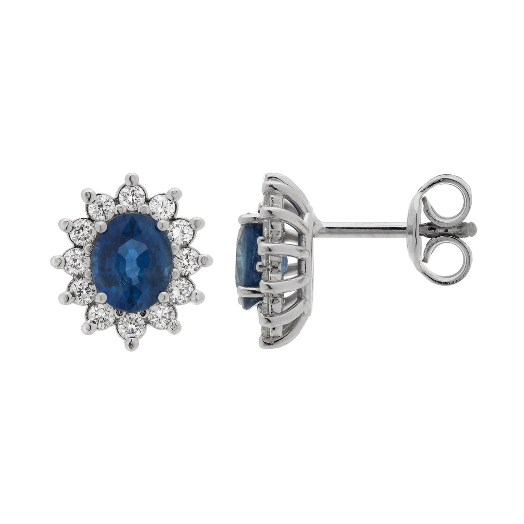 Brincos ovais de safira e diamante Golay 5x6 OCL019WDIZB-23321110162
