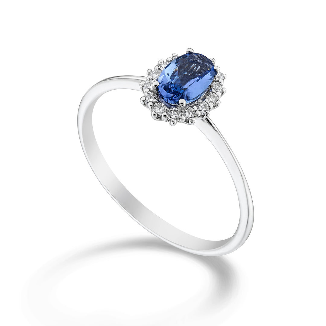 Nihama și tanzanite de 18k n. oval 6x4 ct.0,38 diam. 0,13 ct NA5141O4TZN