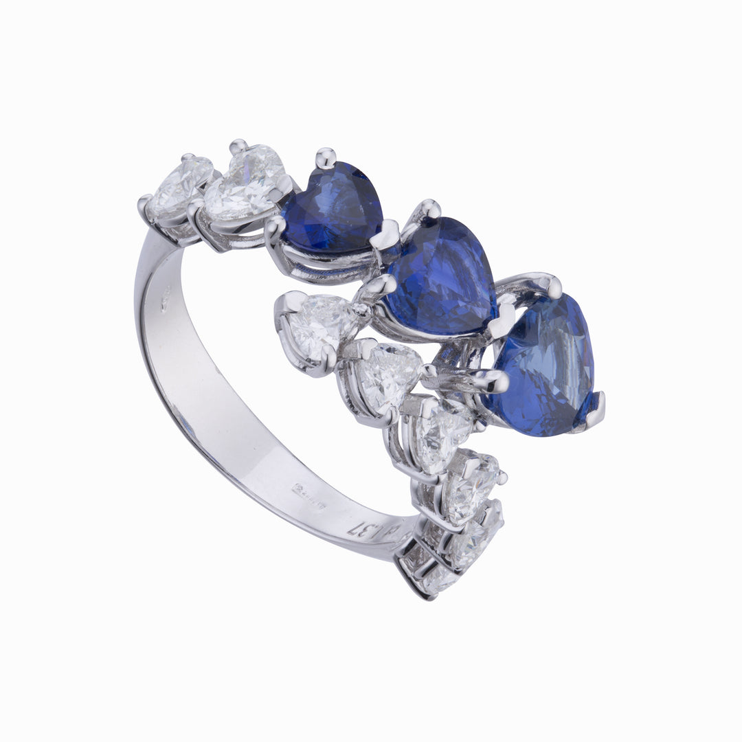 Golay anello contrarier con cuori diamanti e zaffiri AETCU001DIZB-22137110072