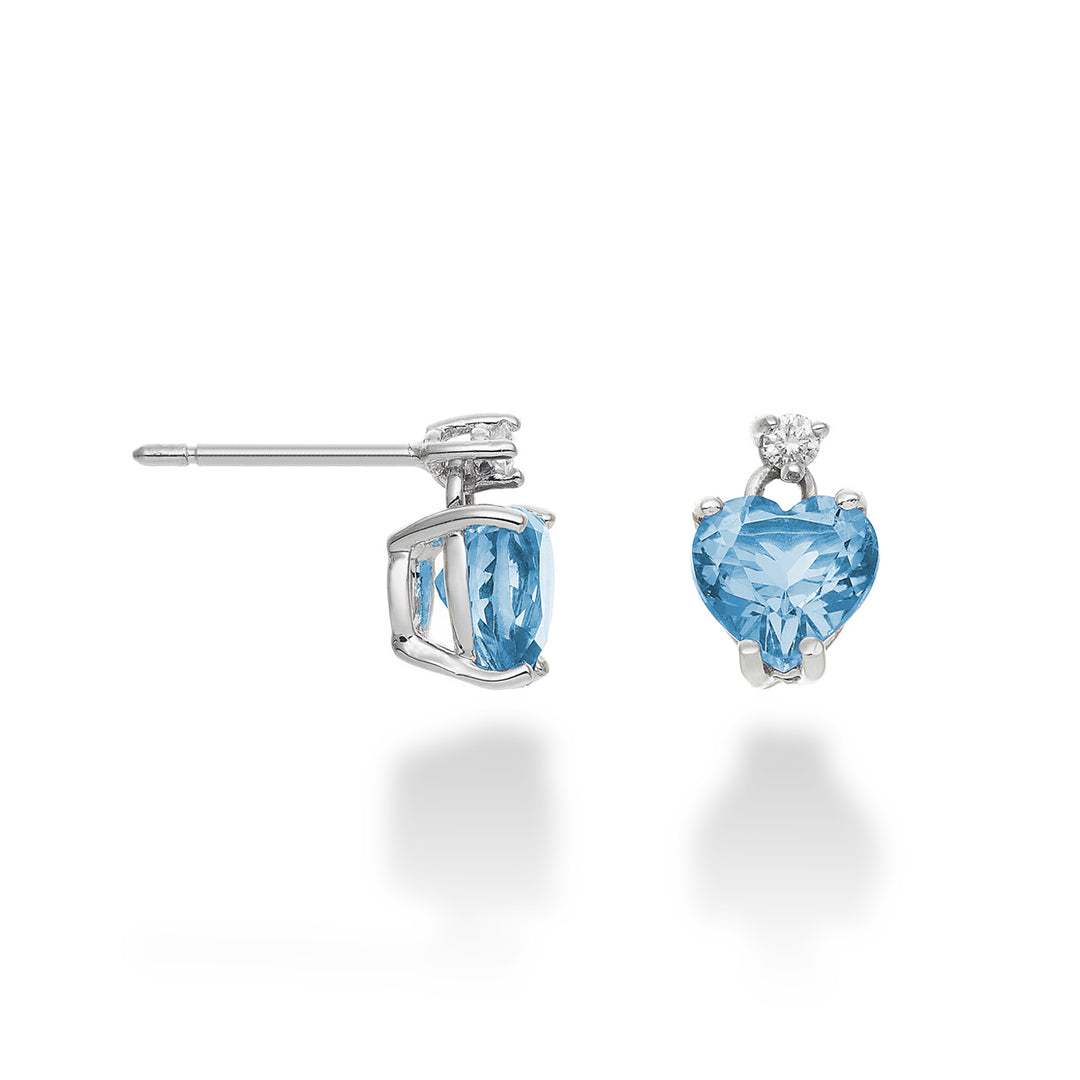Mikiko eller 18k blå topashjerte 6x6 ct.2,00 diam. ct.0,04 MOCL198DITPAZ66O4