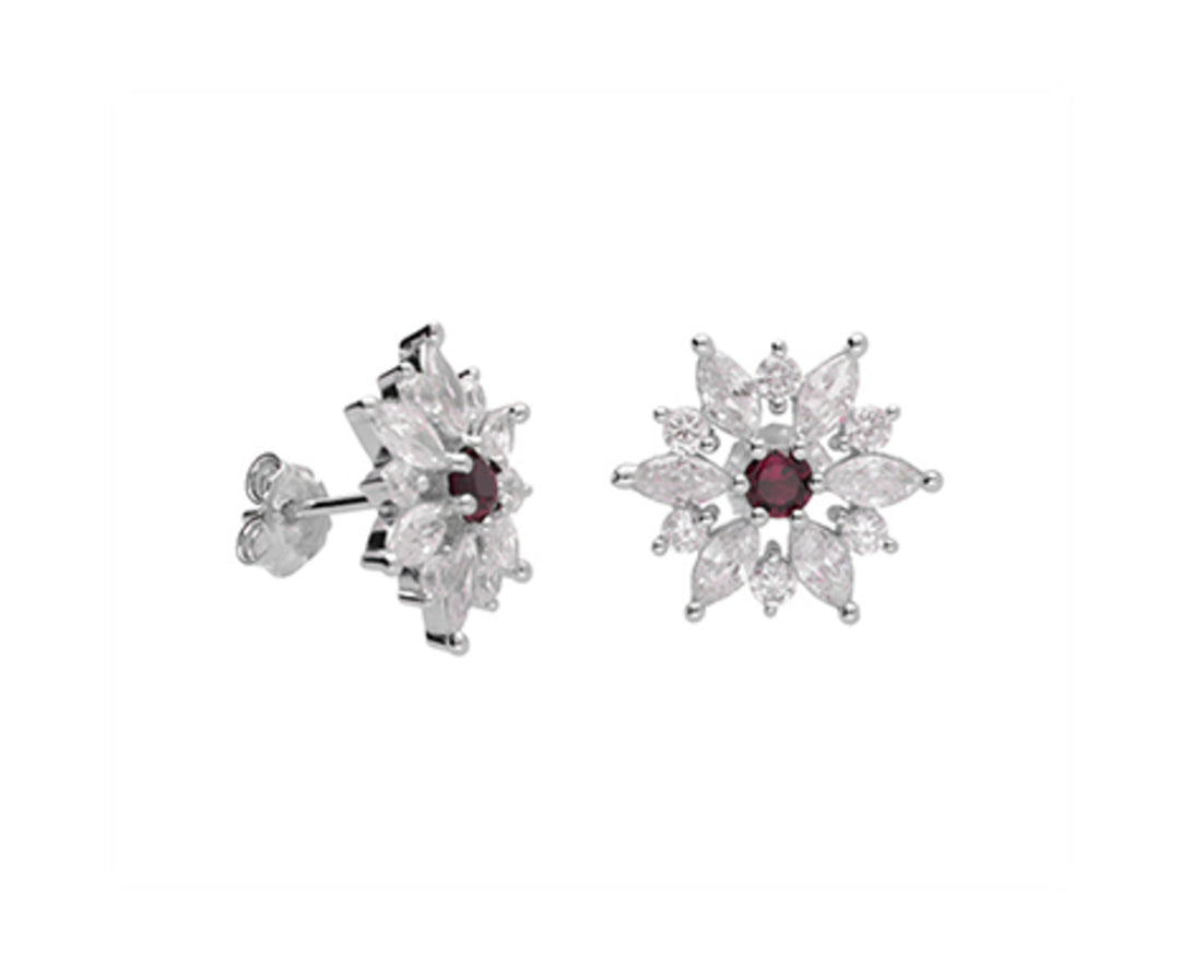 Mikiko o ag925 gema swarovski blanco y rojo MO7619A4RED00