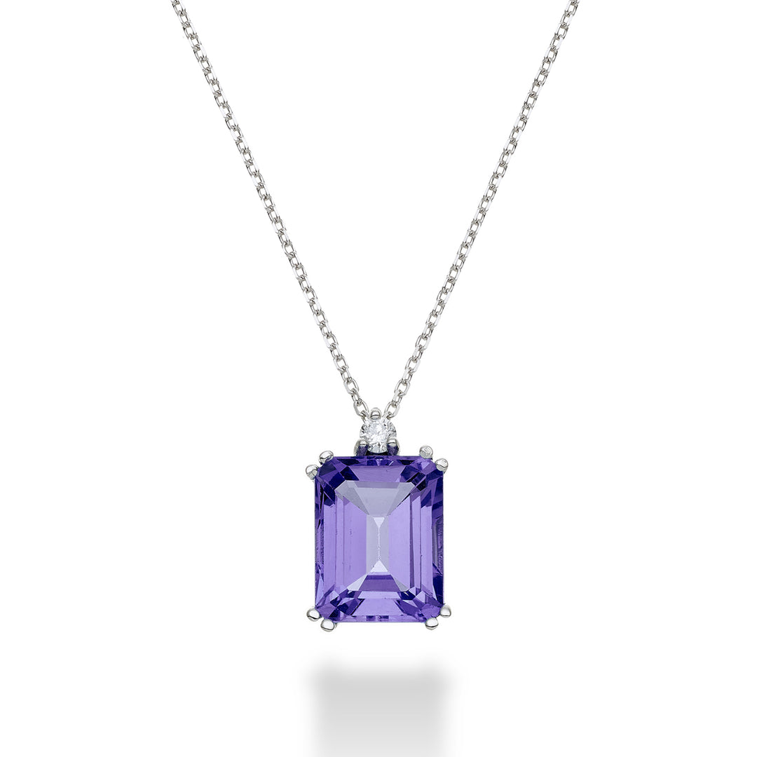 Nihama cl 18k ametist octogonal 7x9 ct.2.00 diam. ct.0,04 NPCL090DIAMET4O4