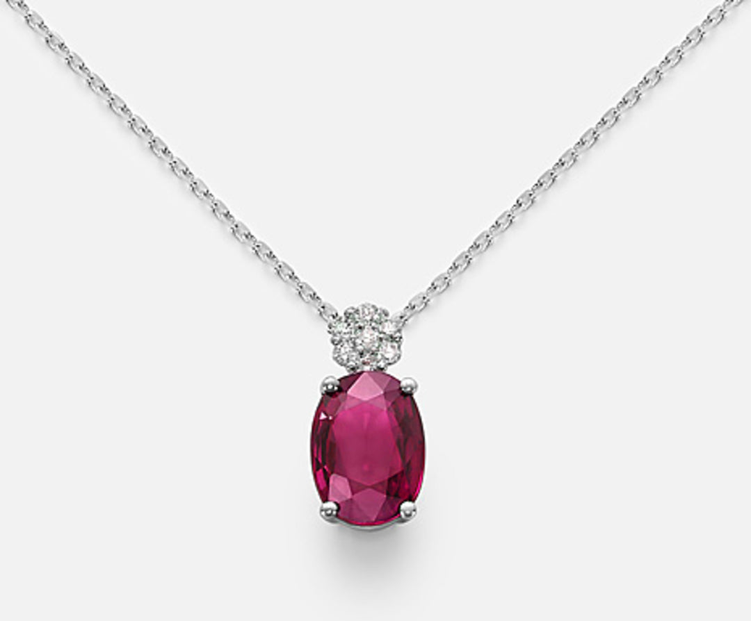Nihama cl 18k oval rubin 7x5 ct.0,90 diam. ct.0,045 ND5025O4RBC