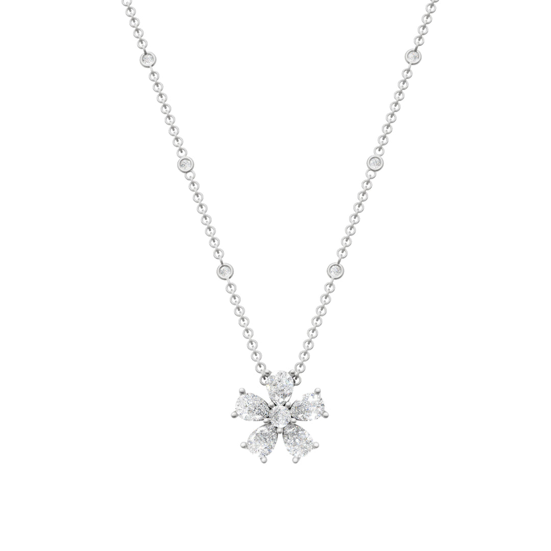 Golay fem dråper diamant blomsterkjede 0,20 ct hvit GMP568D020B-26154110101