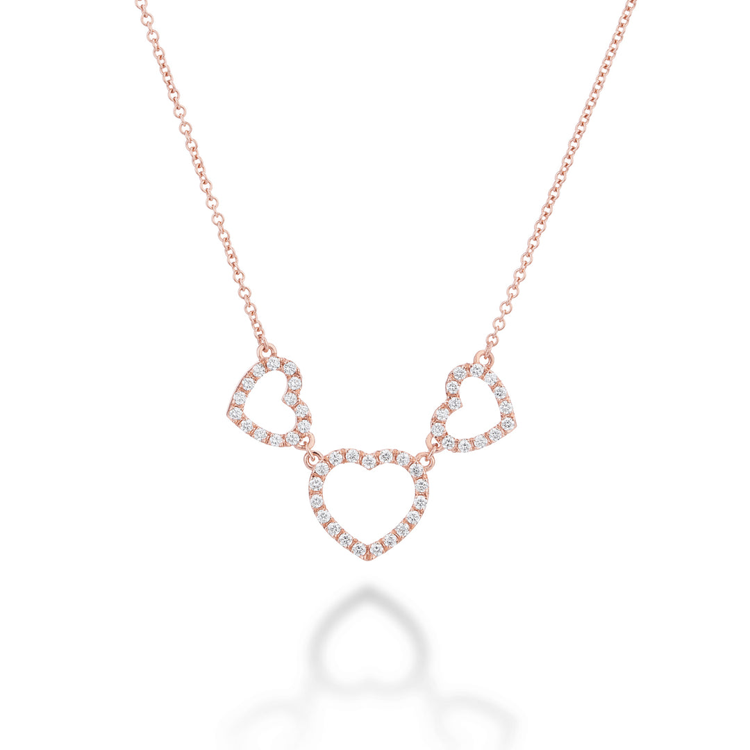 Choker Golay love me cu 3 inimi mari și diamante GFCU002DI-21354110021