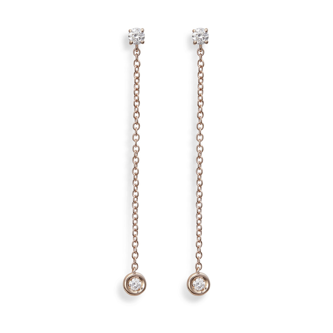 World Diamond Group or 18k ct.0.24 round bezel chain 4 cm rosé GO5072O3BR024