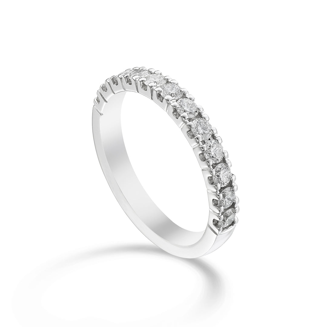 Anillo Golay lineal de media vuelta en oro blanco ct. 0,72 AETMG022DI072B-23249110032