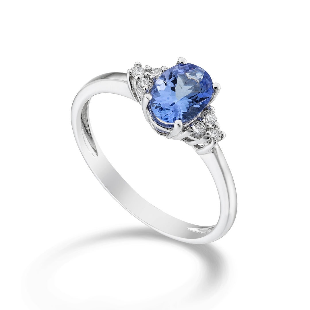 Mikiko og 18k tanzanite n. oval 7x5 ct.0.60 dia ct.0.09 MA5112O4TZN