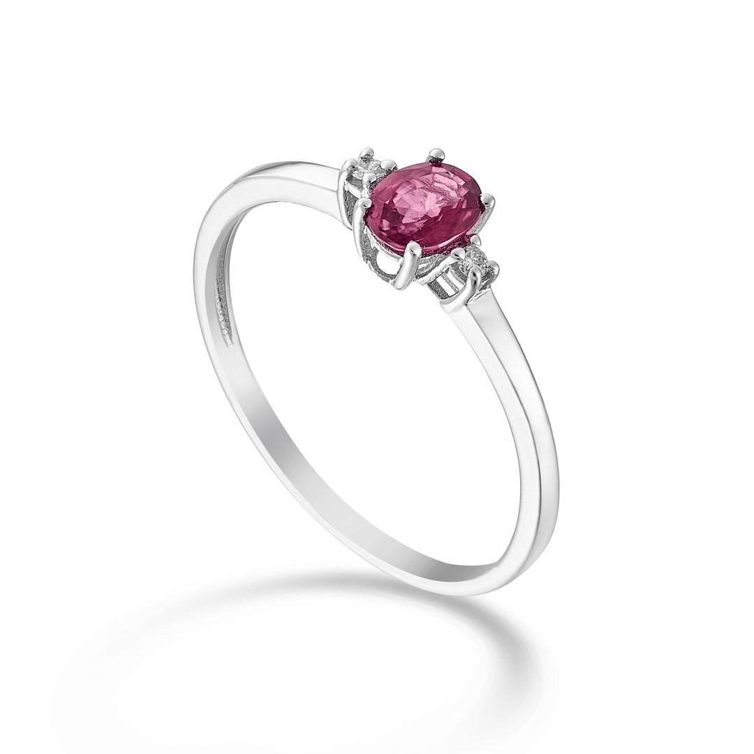 Nihama en 9k rubin n. oval 5x4 ct.0,40 diam. 0,02 ct NA5191R4RBN