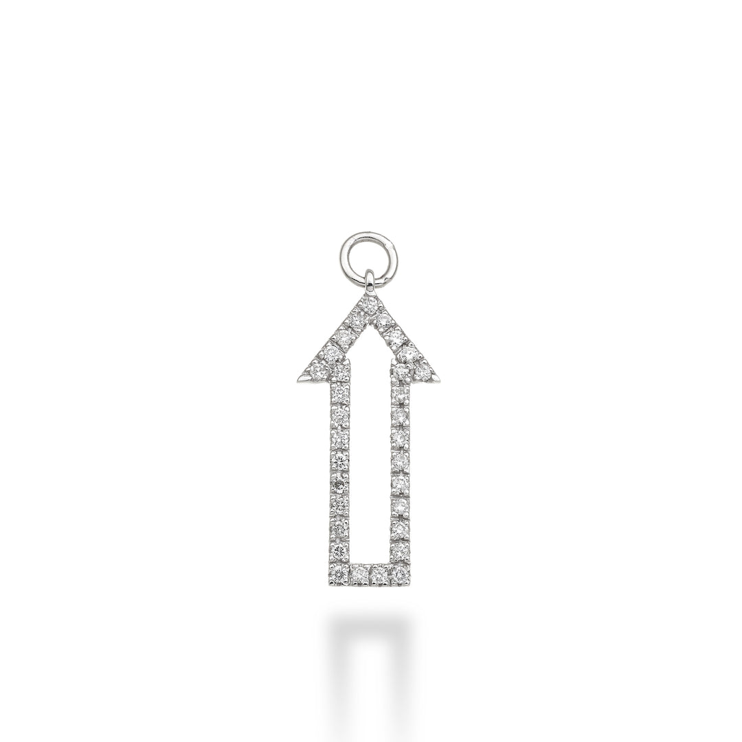 Amuleto de flecha do World Diamond Group 18k ct.0,22 g vs ouro branco GCH417DIO4
