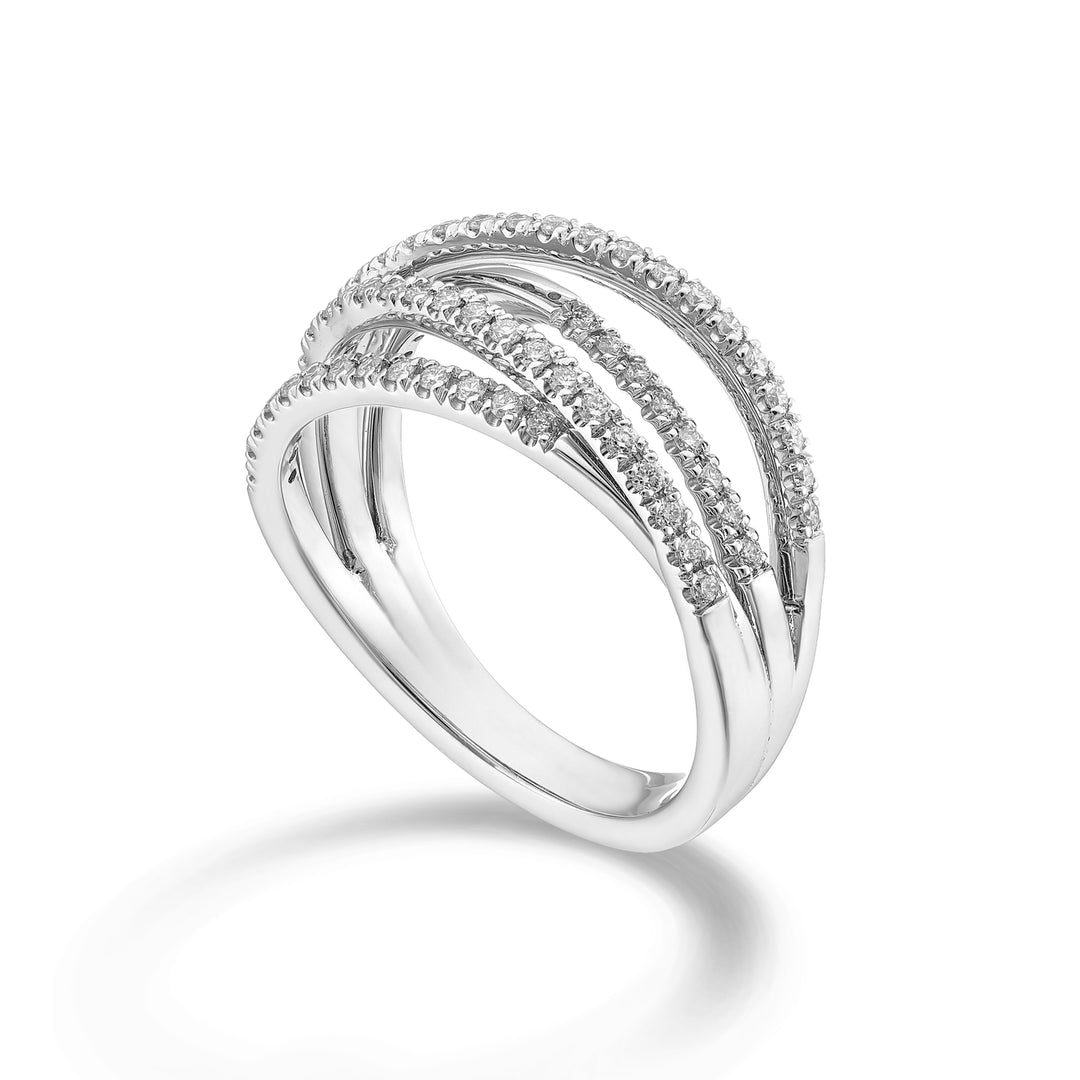 Anillo Golay diamantes cuatro hileras oro blanco AMF7773DB-25353110004