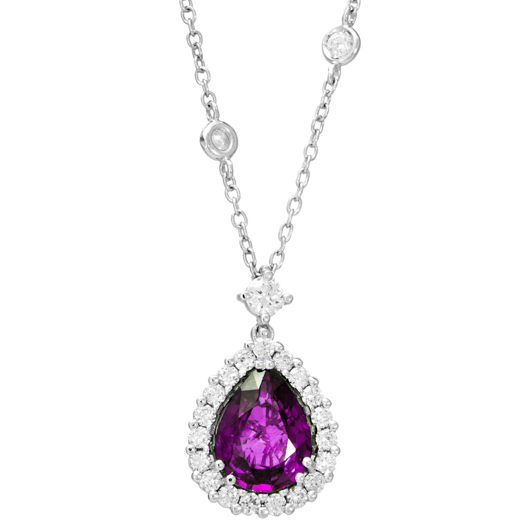 Collier Golay avec pendentif goutte zaff.pink 8x6-contour PCL027WDIZP-23311110059